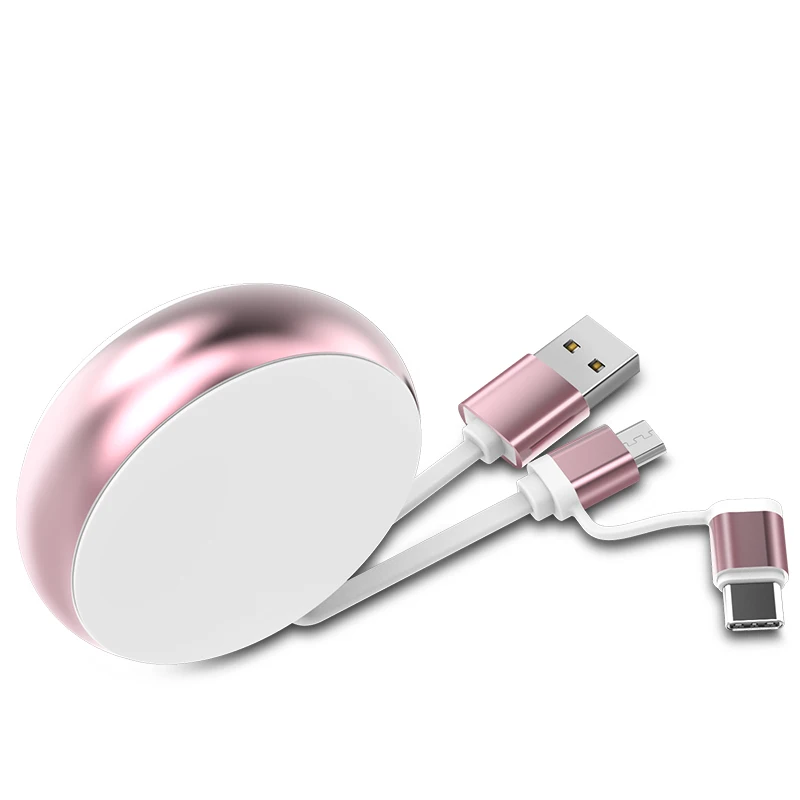 Factory Wholesale Type C Micro USB 2 in 1 Retractable Extension Charging Data