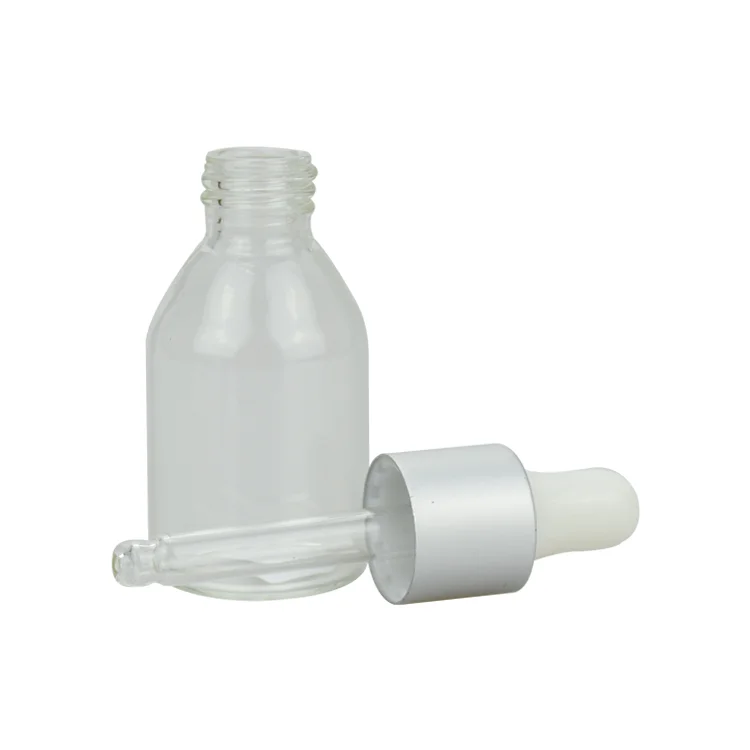 China factory price 30ml dropper bottle glass skincare serum bottle with plastic dropper