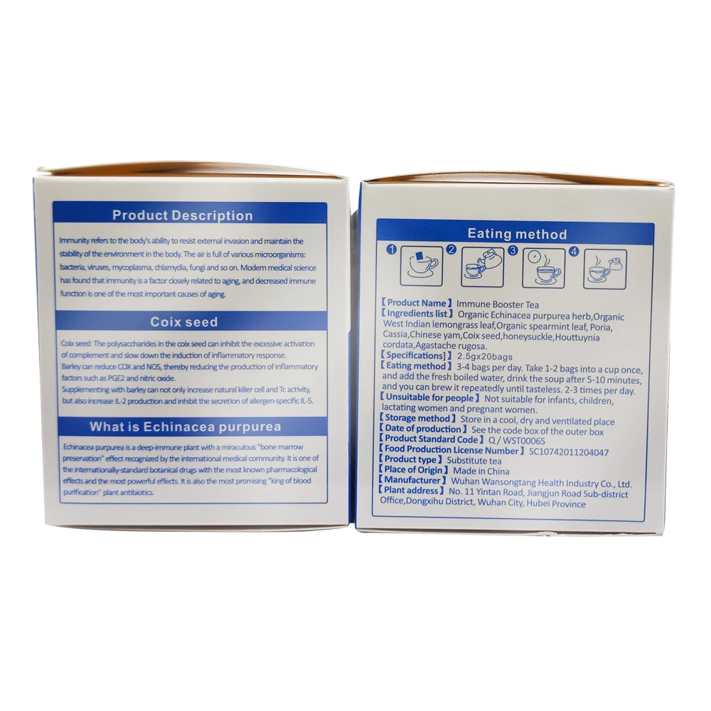 Custom Immune Booster Tea Regular Natural Blood Purification Herbal Detox Tea