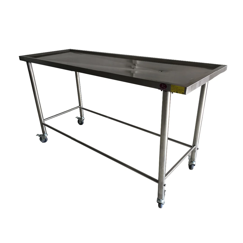 Funeral Corpse Cleaning Table 304 Stainless Steel For Mortuary Simple Autopsy Table