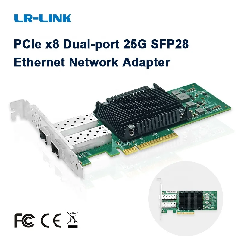 LRES1021PF-2SFP28 lrlink волокна intel e810 сетевая карта 2 порта PCIe v4.0x8 Ethernet сетевой адаптер
