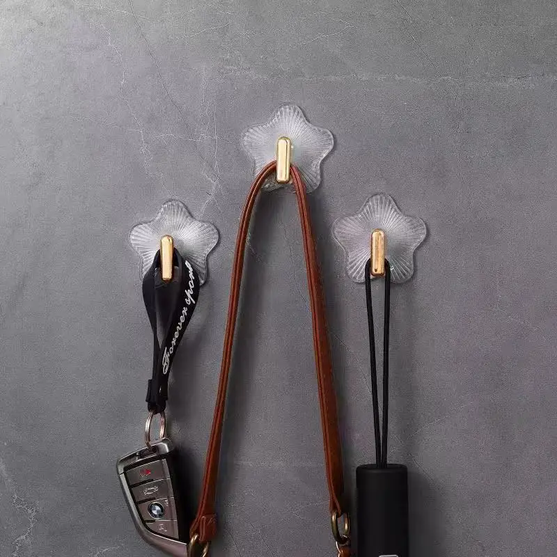 5.5cm Plastic Star Shaped Novelty Hook Wall Adhesive Vacuum Suction Cup for Kitchen Bathroom Office