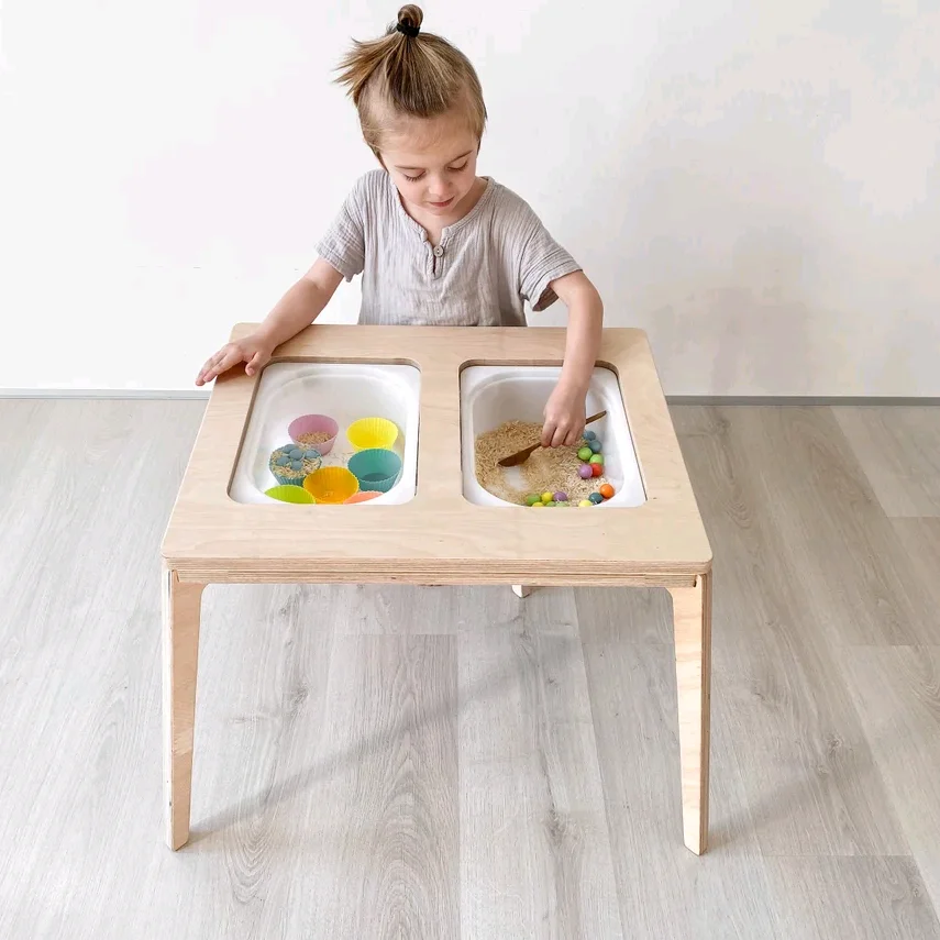 Montessori Toys Toddler Sensory Touch Table Early Educational Toys For Children Plywood Activity Play Sensory Educational Table