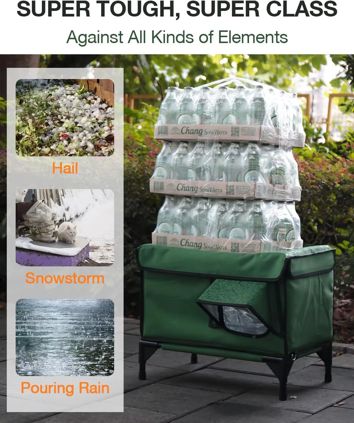 ZMaker New Heated Cat House And pet Mat Winter for Outside Insulated Outdoor Cat Shelter with Heater Waterproof Heated Cat Bed