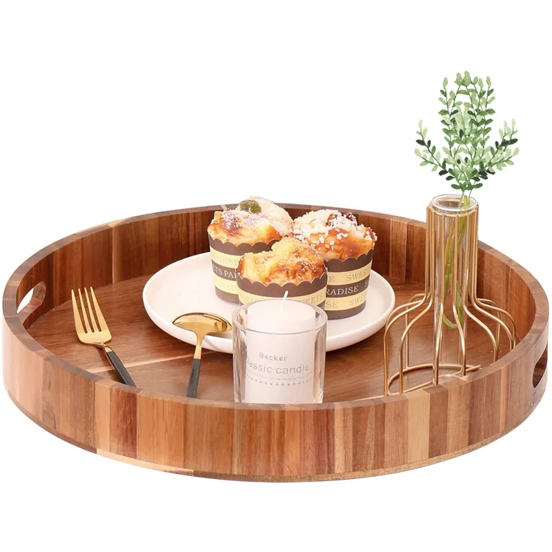 Customizable Wooden Serving Plate Set Household Kitchen Accessories Acacia Wood Dish Tray for Food OEM/ODM Welcome