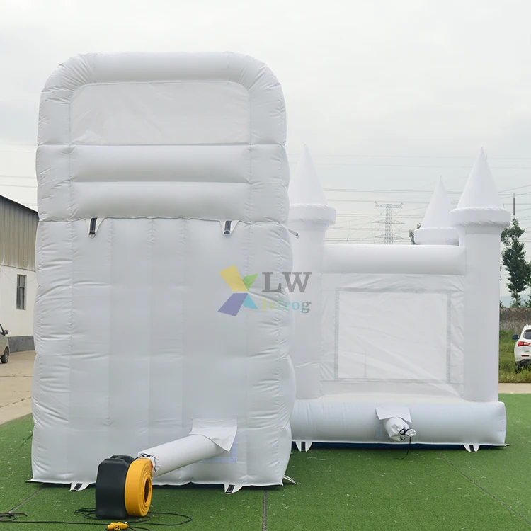 New style jumper bouncer bouncy castle jumping commercial white inflatable bounce house with slide