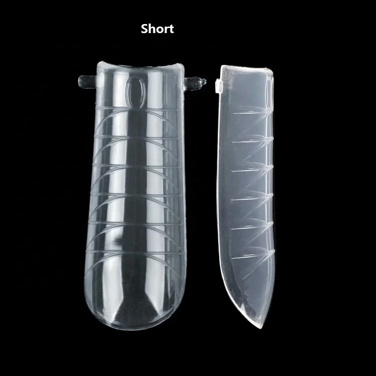 Factory False Nail Mold Tips ABS Clear Natural Full Cover charms fake nails Extension Dual Nail Forms