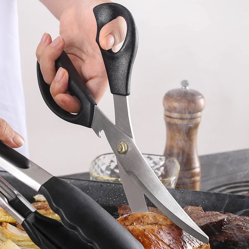 Home stainless steel clever multifunction professional laser Seafood shrimp crab scissors kitchen scissors shears set multi