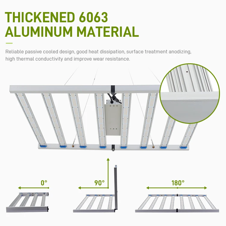 High Quality Green House Lighting LED Commercial Cultivation Dimmabl Foldable 800 Watt LED Grow Light