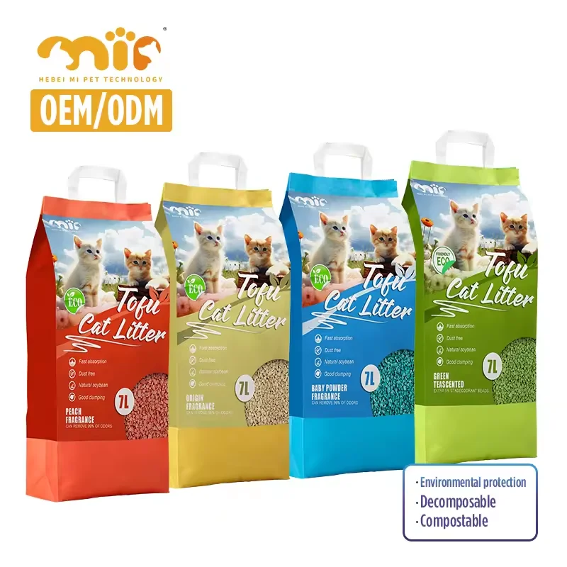 OEM/ODM Kitty Sand Factory Arena Para Gatos Paper Bag Eco-friendly Clumping Clean Crush Bulk Flushable Broken Tofu Cat Litter