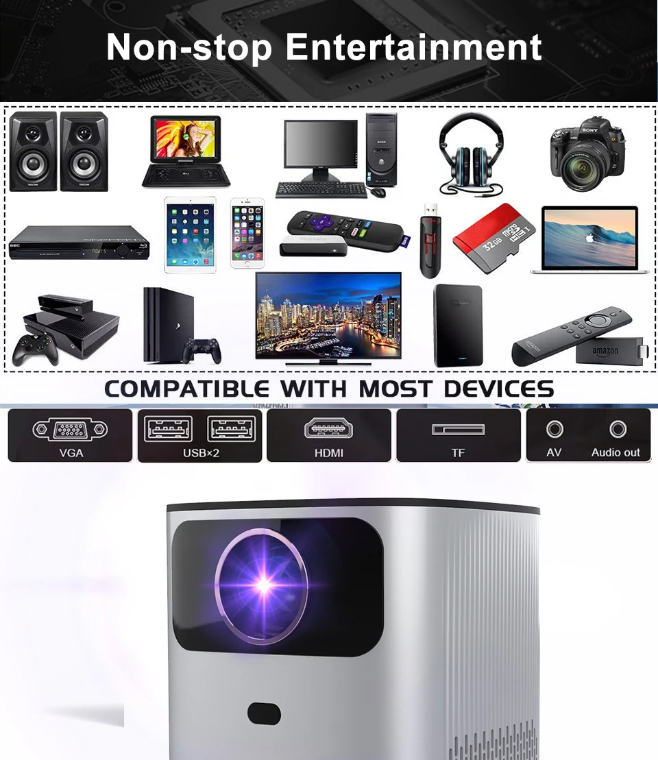 OEM Aokang AK28 LCD Projector MINI Beamer Home Theater WIFI Mobile Phone Video Projector 4K Home Cinema TV