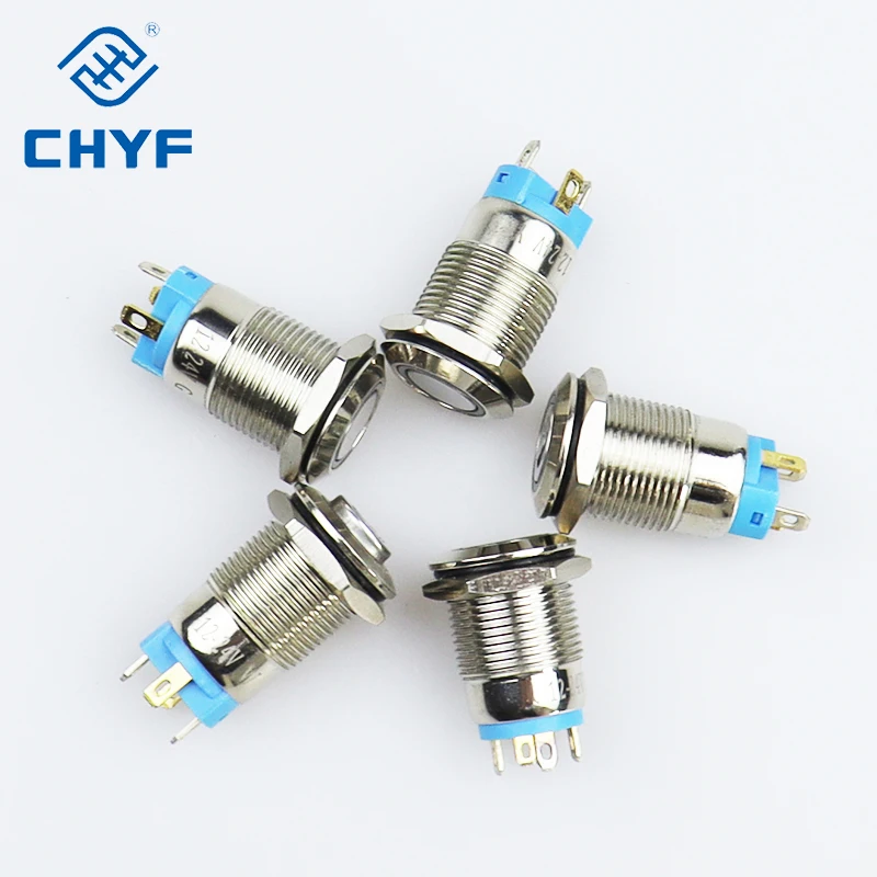 12mm Screw Terminal Momentary Push Button Switch Horn Button Switch with hardness and connector