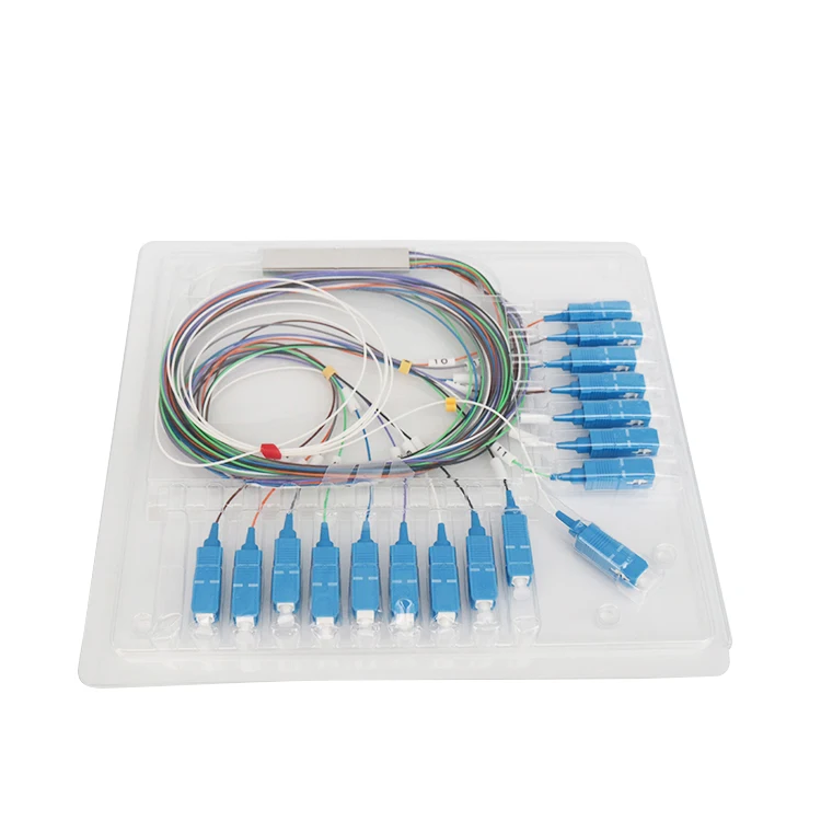 Fiber optic splitter 1/32 0.9mm g657a1 steel tube 32 cores PLC splitter with sc upc connectors for ftth