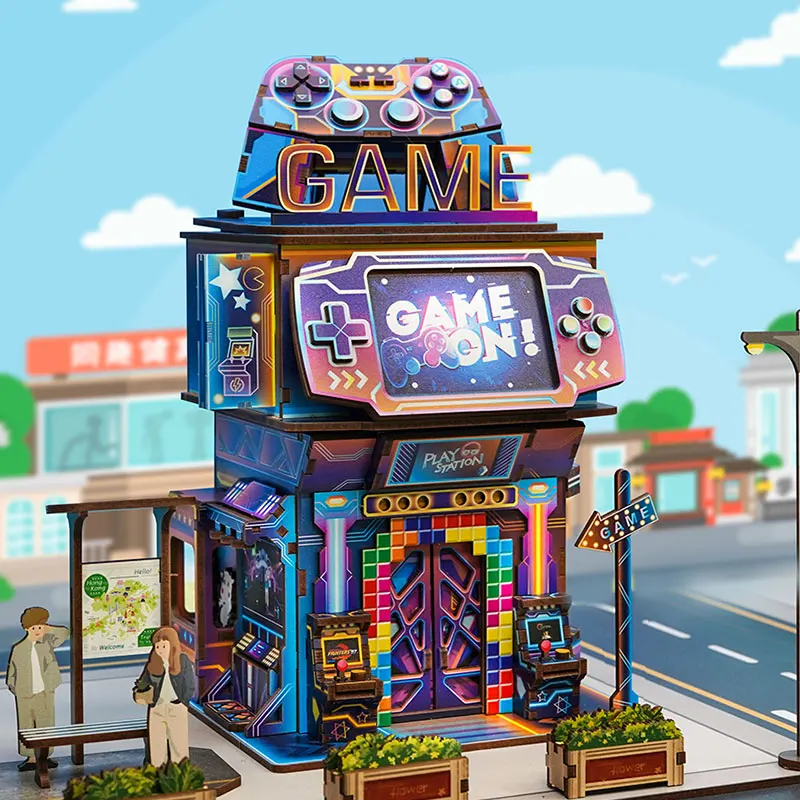 Tonecheer Cyber Game City  Educational Mini 3d Jigsaw Cardboard desktop Puzzle  for Kids