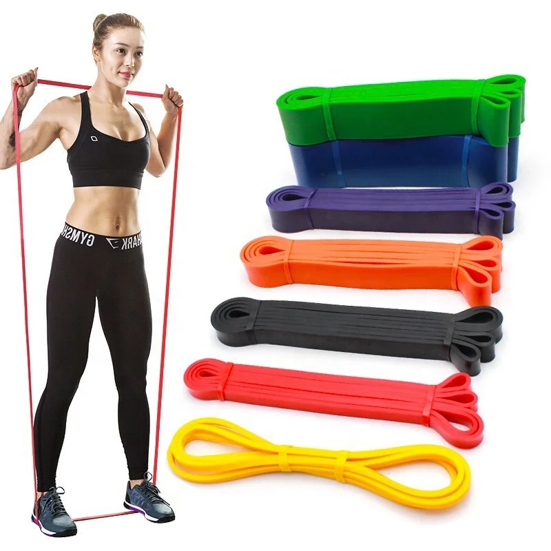 Hot Selling TPE Resistance Band OEM  Loop Exercise Color Elastic Stretch Yoga Fitness Accessories Home Gym High Quality