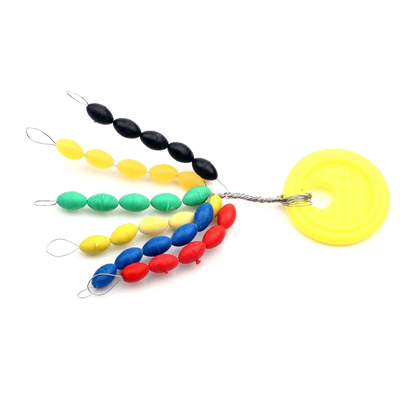 CASTSOON Rubber Float Stopper Space Olive Bean Oval Connecting Line Buoy for Fishing Accessories 6 Color (SS/S/M/L/LL)