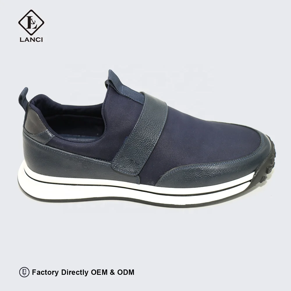 LANCI Shoe Manufacturer Mens Fashion Shoes Mens Genuine Leather Breathable Mesh Track Sneakers Running Trainers Shoes