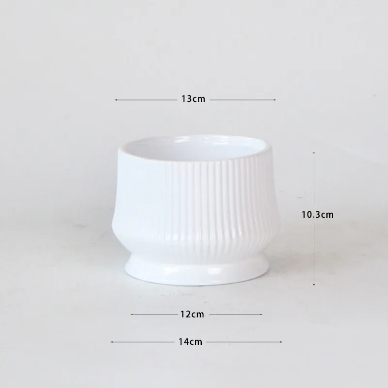 Nordic Wind Ceramic Flower Pot Creative Simple Luxury Design for Fleshy Cactus & Orchid Shallow Garden Hanging Pot Wholesale