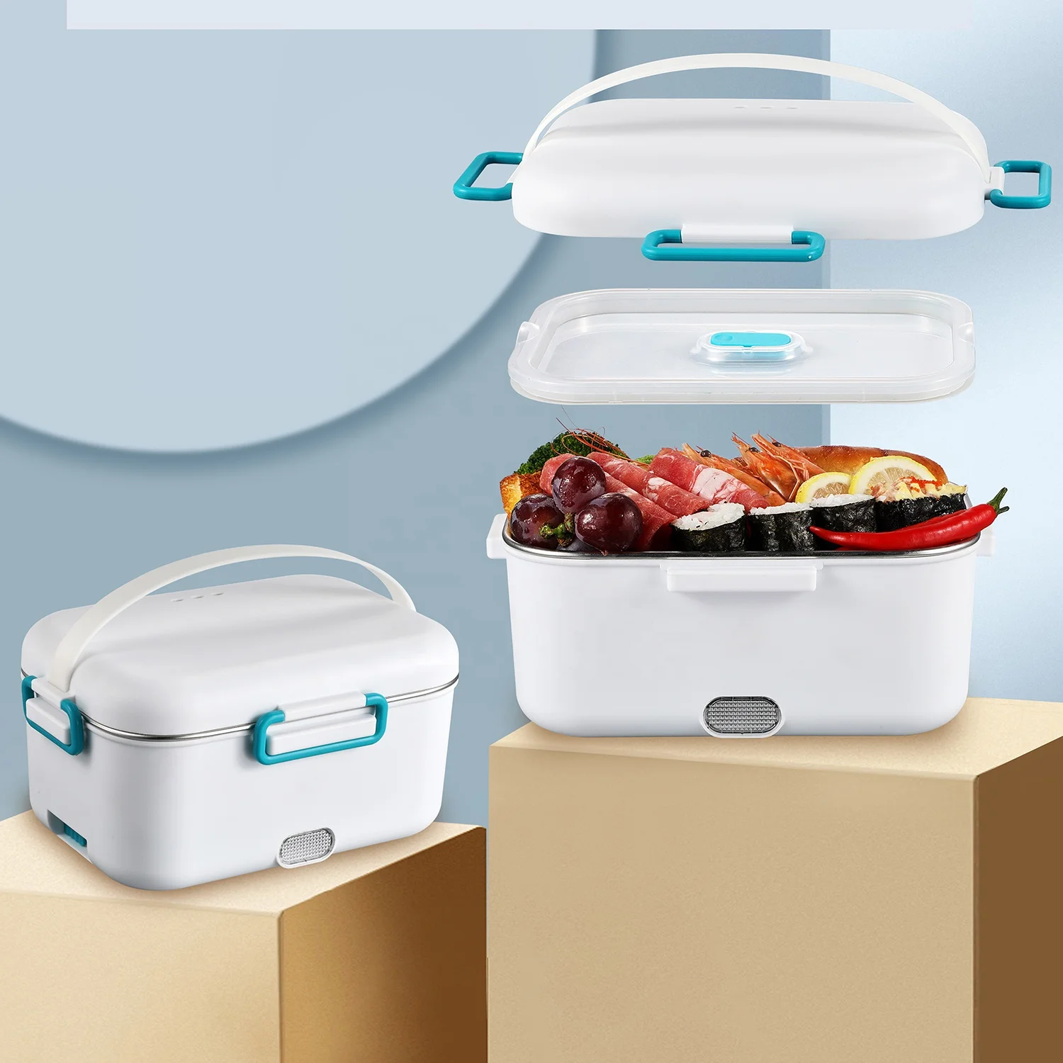 12V /24V/110V/230V portable food heater electric lunch box for home office or car