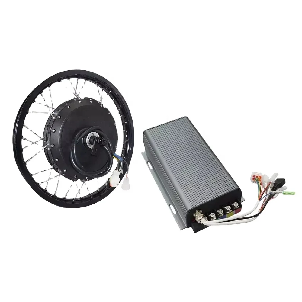 QS Motor 273 12000w 50H V3 E-bike Spoke Hub Motor with 19inch moped wheel rim with SCMC72200 controller for Electric Bicycle