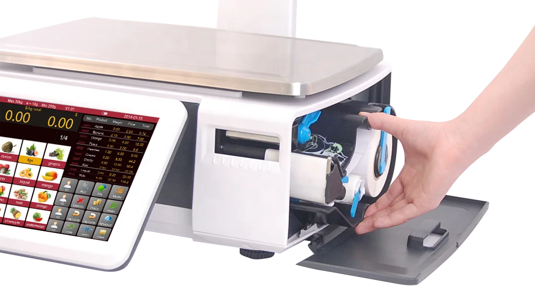 Free Sample CAS Weighing Scale Label Printing 58x40 58x60 Self Adhesive Label Barcode Sticker Scale label roll for Supermarket