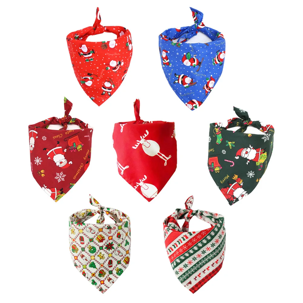 Pet Dog Scarf Bandana Luxury Cute Sublimation Silk Cooling Plaid Christmas Halloween Dog Bandana Scarf with logo for Dogs