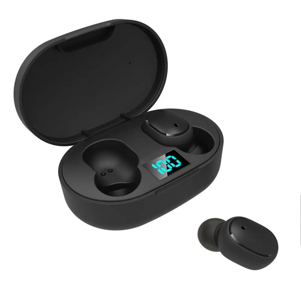 E6S TWS wireless bluetooth 5.0 earphones 6D Stereo Headsets IPX5 Waterproof headphones case Microphone for iPhone Huawei Samsung