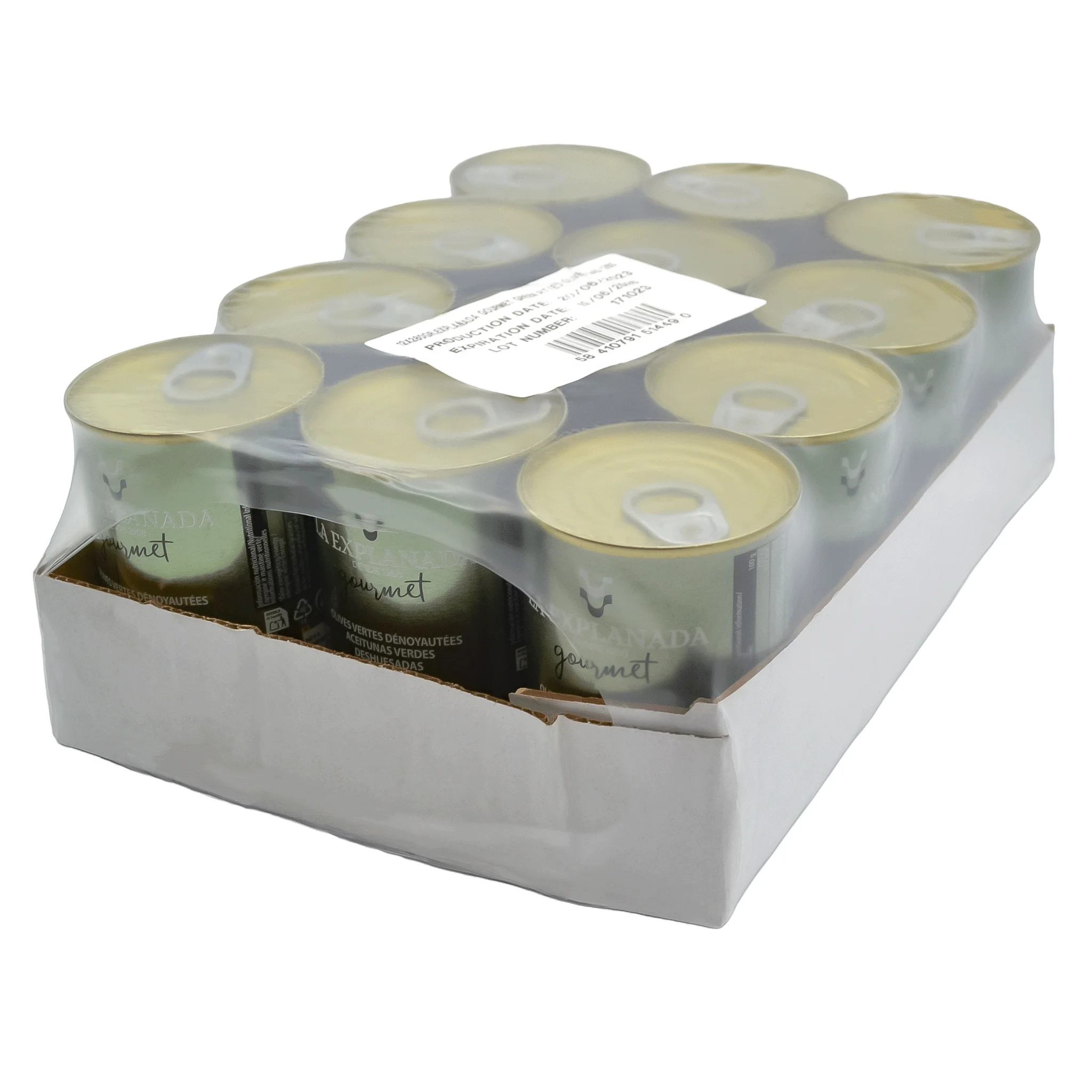 Hot Selling Excellent Taste Appetizer Pitted Green Olives Drained Weight 120 Gr In Cans For Best Restaurant