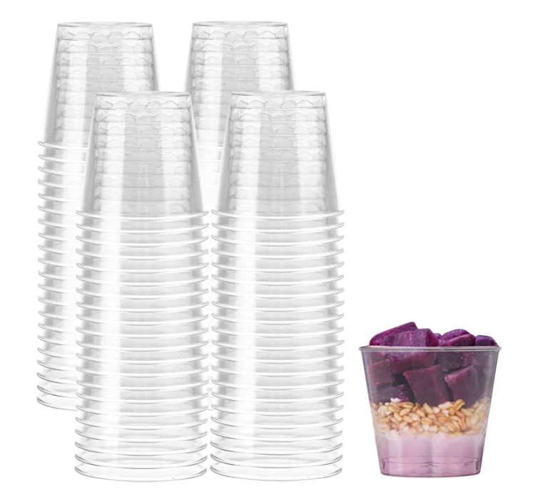 Одноразовый пластиковый прозрачный контейнер для очков выстрелов джелло приправ дегустации соуса погружения образцов 1