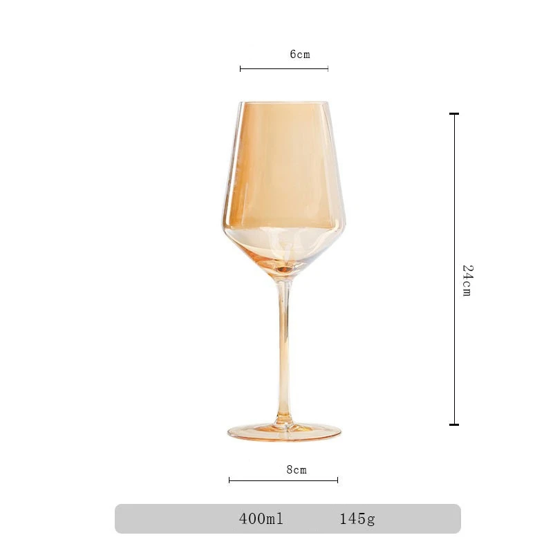 Hot-selling amber crystal glass red wine glass can be customized with color