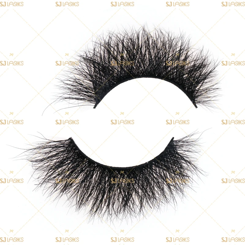 Handmade 3D Natural Style Full Strip Eyelashes False Eyelashes Real Mink Fur Mink Eyelashes