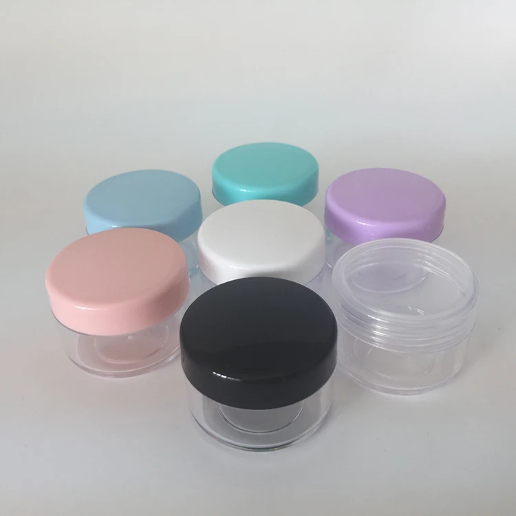 E-commerce hot selling plastic PS 15g / 15ml clear jar pot container for cosmetics glitters, 0.5oz cosmetic cream dispenser jar