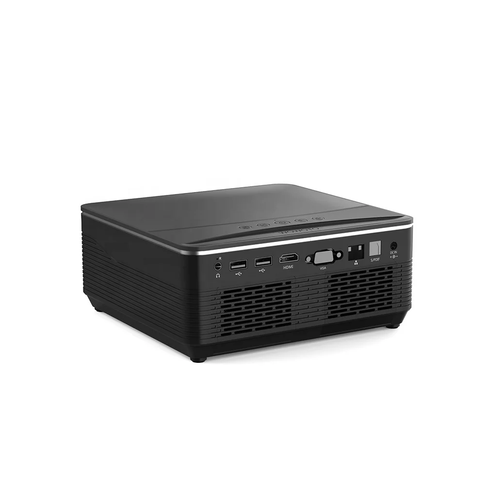 WOWOTO 5000 Lumens High Brightness 3D Built-In Mini projector Led 3D Ready Portable Rich Interface Digital Projector Auto Focus