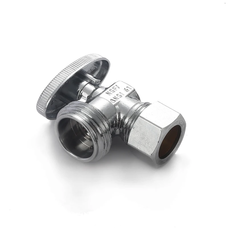 NSF/ANS Lead-Free 1/4 Turn Brass Angle Stop Water Valve Compression Genre Angle Valves