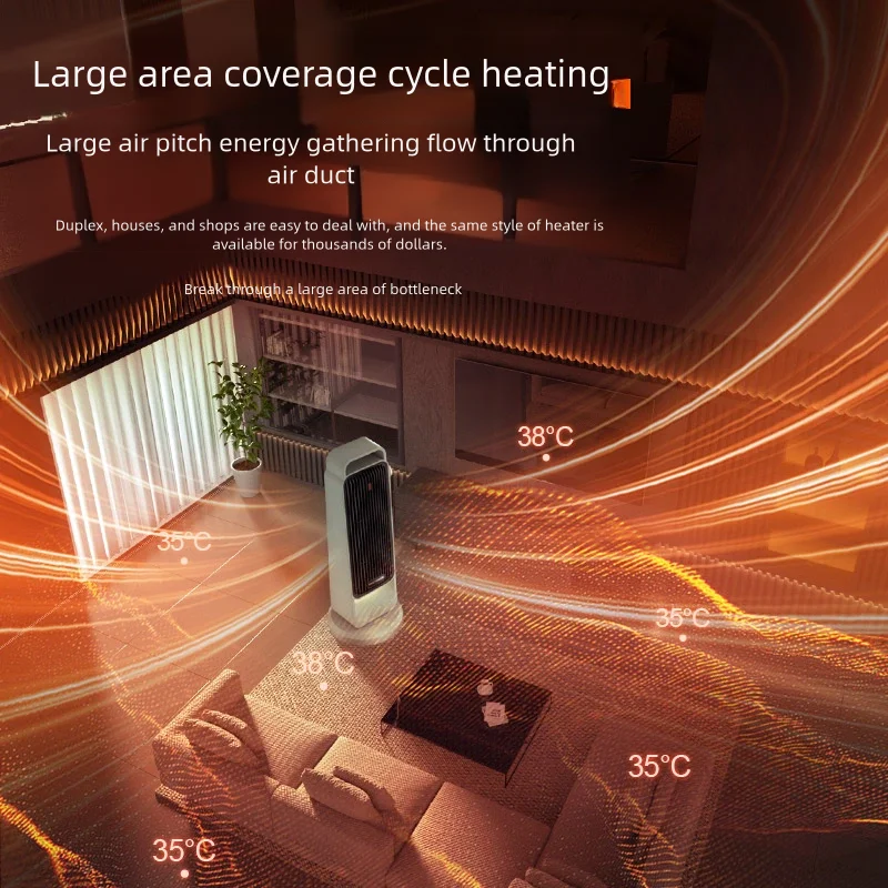 1500W Portable Infrared Electric Heater with Ventilation Function Free-Standing PTC Heater for Car and Garage Use