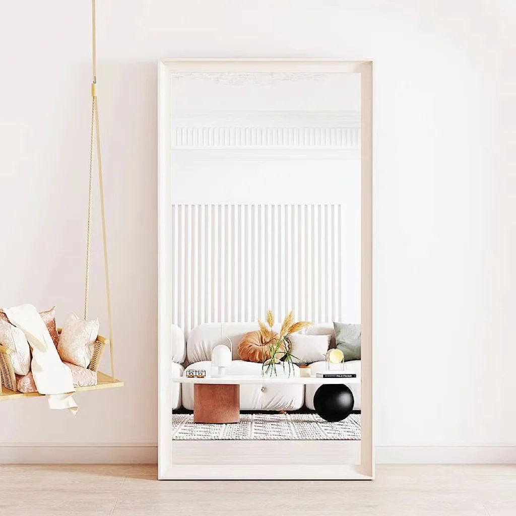 BOLEN Custom garden Vintage wooden Framed Large Long Dressing wall mirror full length Floor Stand Mirror