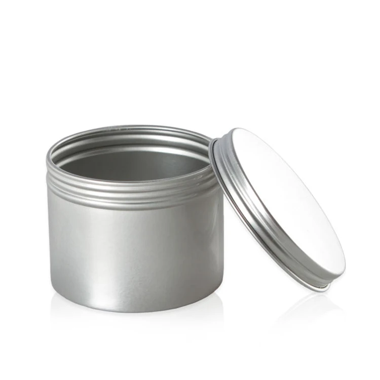 Silver Round Metallic Box Can Wide Tins For Candles Cosmetic Container Aluminium Candle Jar