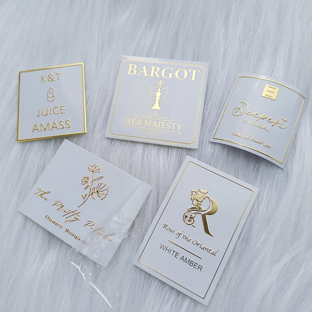 Custom metal logo stickers for perfume bottles gold metal sticker embossed label private logo sticker designers for my brand
