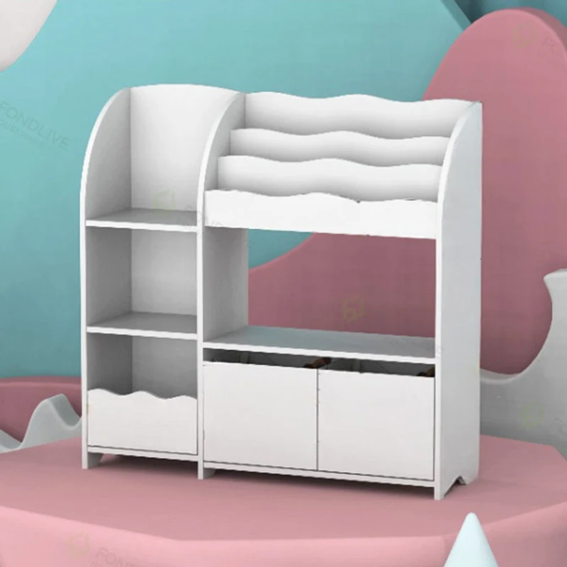 Kids children bookshelf storage cabinet toy box book shelf rack bookcase combination wooden for kids room
