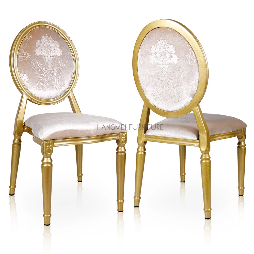 Wholesale Hotel Furniture Manufacturer Stacking Round back Metal Dining Banquet Moroccan chair