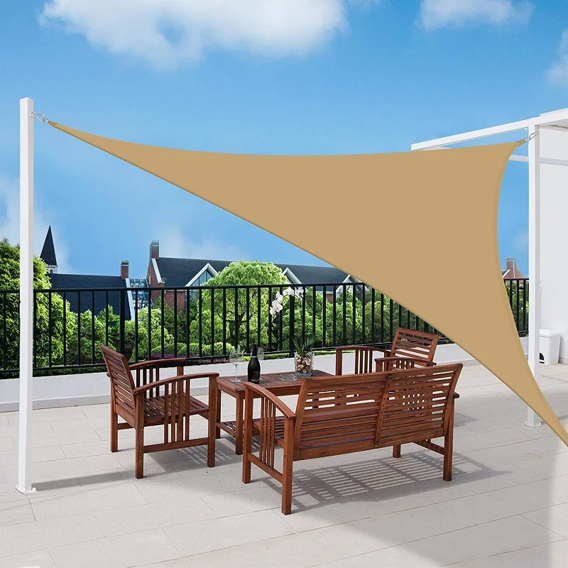 2022 New Anti-Uv Sunshades Awnings 420D PU Coated Triangle Waterproof Sail Canopy Patio Sail Shade Canopy 3*3*3M