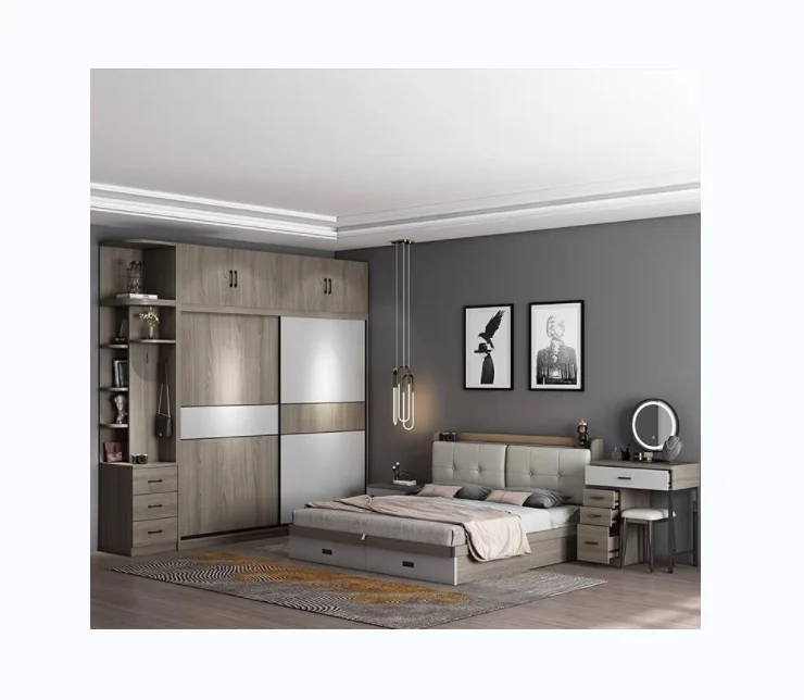 Новейший полный комплект мебели для дома кровать мебель спальни современный набор