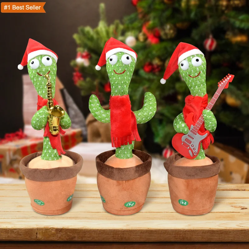 120 Songs Cactus Toy Soft Recording Repeated Talking Cactus Toy Cartoon Electric Dancing Cactus Plush Toys