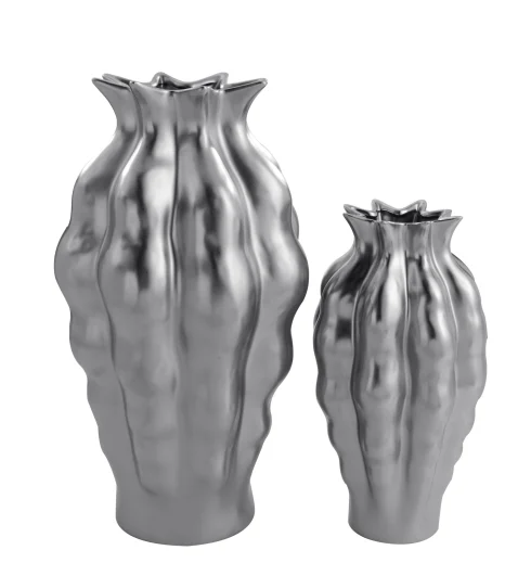 New Design Big Decorative Ceramic Vases for Home Decoration Silver Vase