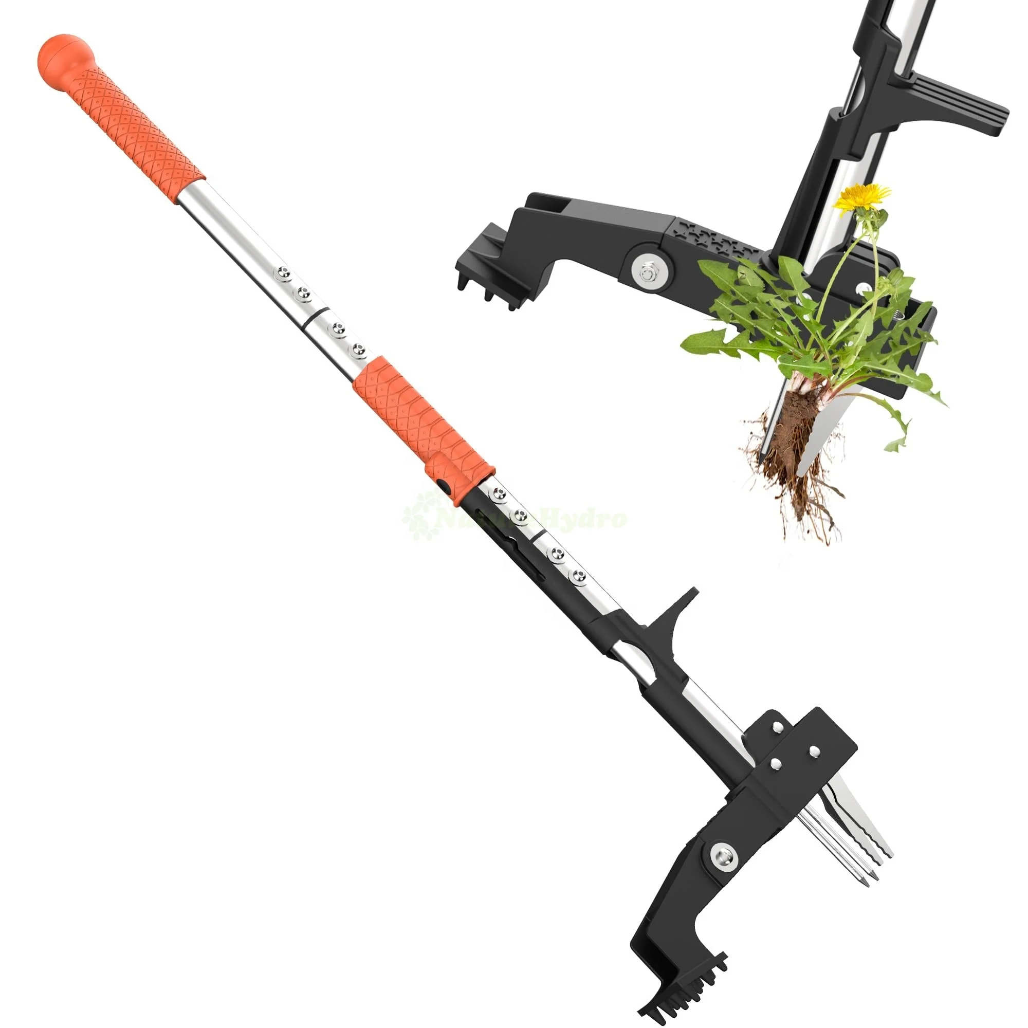 Gardening Manual Tool Weed Gripper No Bending Weed Extractor with Metal Long Handle