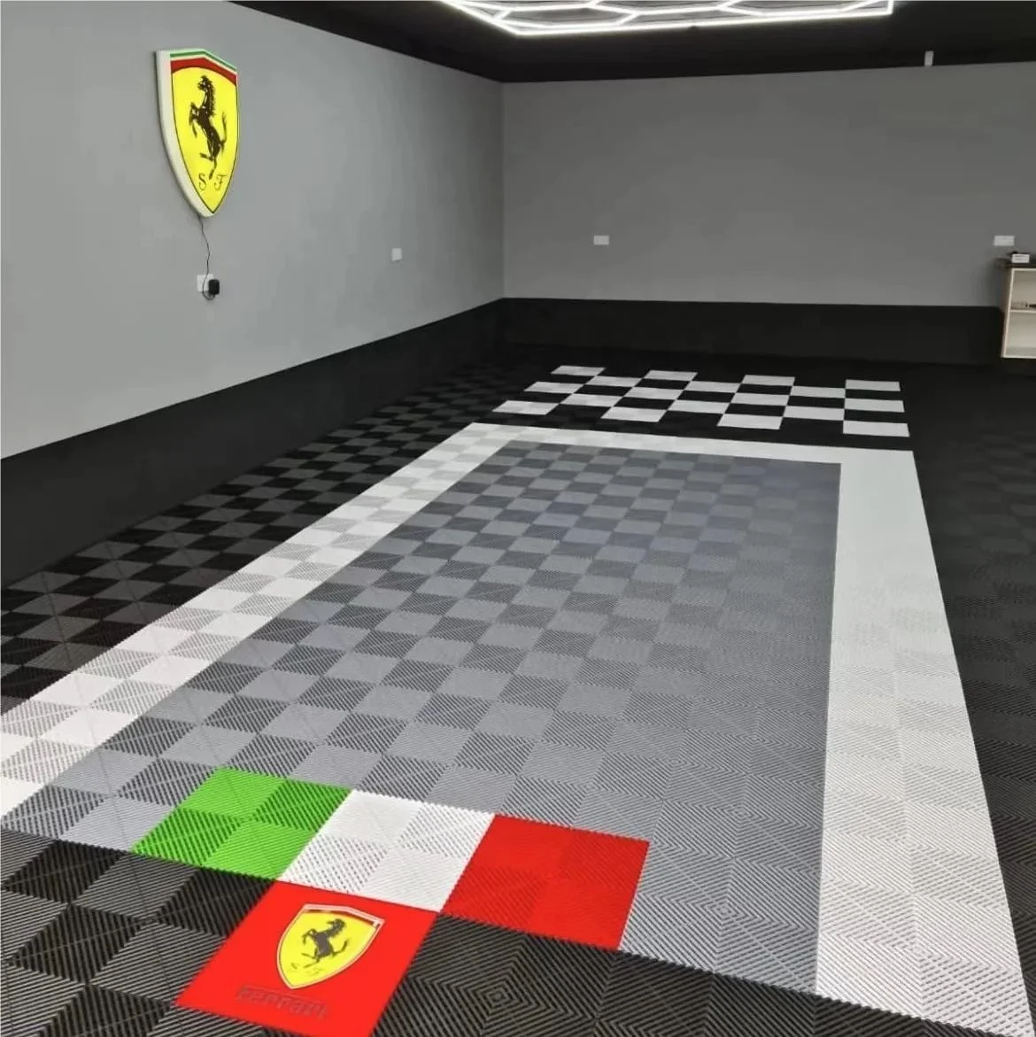 Durable Event Floor Polypropylene Plastic Flooring Garage Tiles Interlocking Mats For Auto Detailing And 4s Car Wash Shop