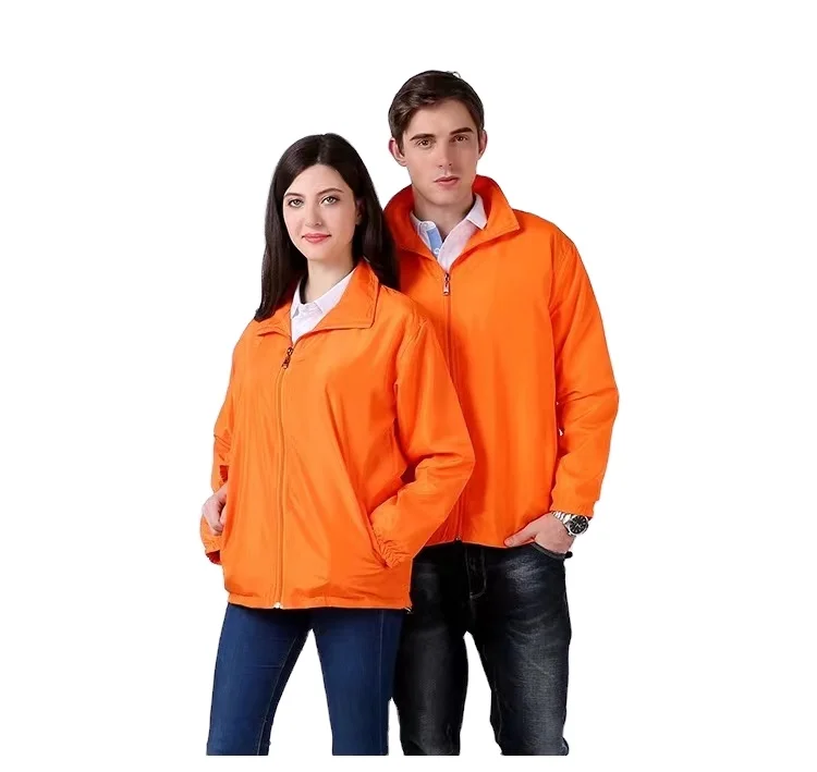 Factory OEM wholesale cheap price  adults and kids waterproof windbreaker jacket coat with zipper windbreaker
