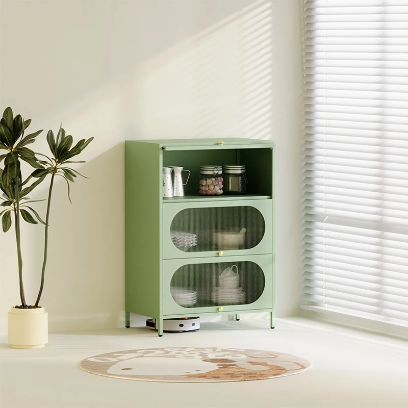 Kitchen Locker Metal Kitchen Buffet Cabinet Dining Room Sideboard Storage With 3/4 Drawer  Metal Cabinet For KItchen