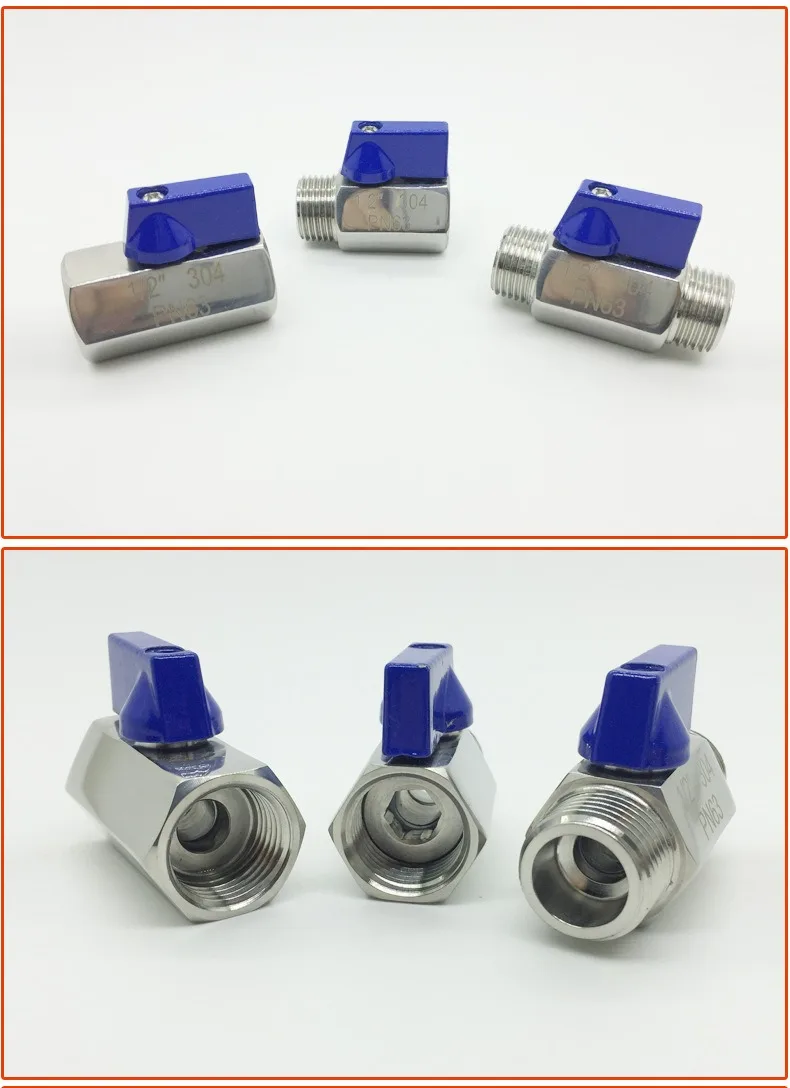 High quality Manual 304 Stainless Steel Ball Balve Thread Water Ball Valve NPT Mini Ball Valve