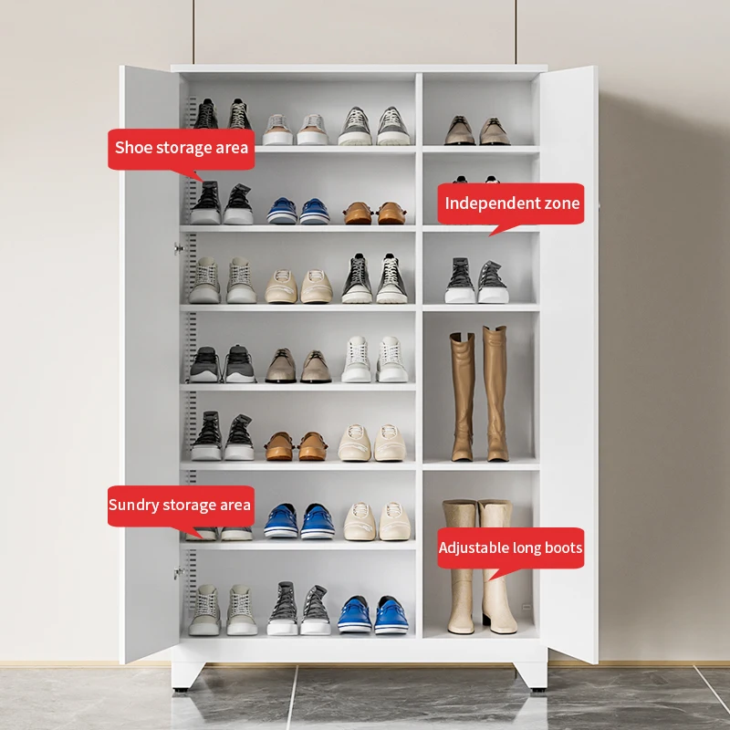 Metal Balcony Shoe Cabinet Waterproof Household Large Capacity Multi-Layer Shoe Rack Iron Sto rage Cabinet